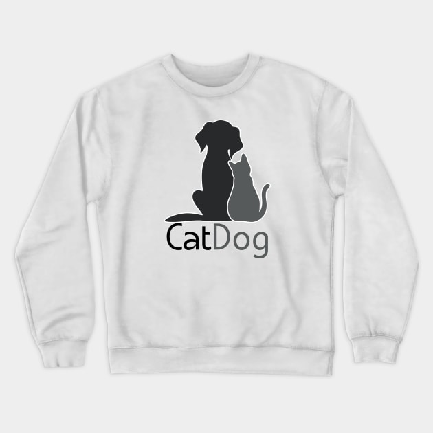 Catdog Crewneck Sweatshirt by HobbyAndArt